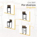 Ver imagem 5 de Kit 5 Banquetas Quadrada Junco Cappuccino para Balcão Ilha Cozinha Área Gourmet Bancada Piscina Bar