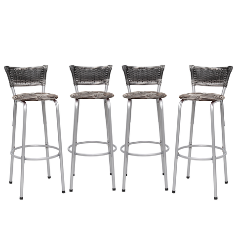 Kit 4 Banquetas Alta Vime Junco Degradê Sacada Àrea Gourmet Balcão Ilha Bancada bar piscina Cozinha