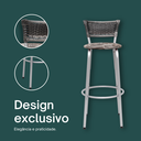 Ver imagem 4 de Kit 4 Banquetas Alta Vime Junco Degradê Sacada Àrea Gourmet Balcão Ilha Bancada bar piscina Cozinha