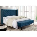Ver imagem 5 de Cabeceira Cama Box Casal 140cm e Recamier Vicenza Veludo Azul Marinho S04 - D'Rossi