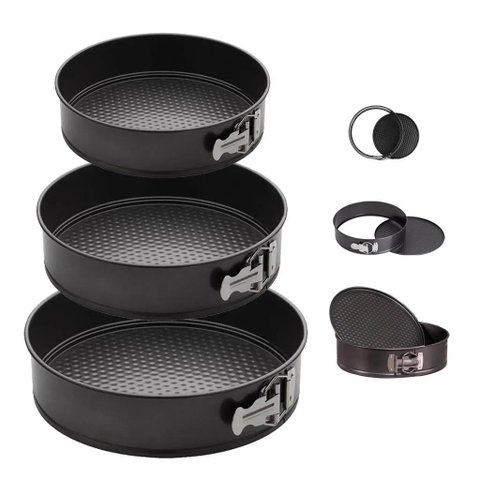 Kit 3 Formas para Bolo Torta C/ Fundo Removível Antiaderente