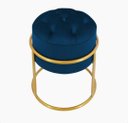 Ver imagem 2 de Kit 2 Puff Banqueta Estofado Decorativo Base de Ferro Capitonê Suede Azul Marinho Eli Móveis e Decor