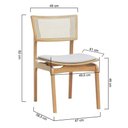 Ver imagem 4 de Kit 2 Cadeiras Apollo Madeira Maciça Encosto Telinha Assento Anatômico - Estofado Corano Bege