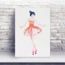 Placa MDF desenho bailarina pintura em aquarela - 1