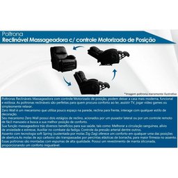 Poltrona Reclinável c/Massagem p/ Sala Divino Urbany Zero Wall Motorizada Vibro Giro, Balanço Couran - 2