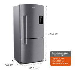 Geladeira Brastemp Frost Free Inverse 588 litros cor Inox com Smart Bar BRE85AK 110V - 12
