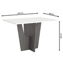 Ver imagem 3 de Mesa de Jantar 4 Lugares Artemis com Vidro Nature/off White/marrom Amêndoa - Panorama Móveis