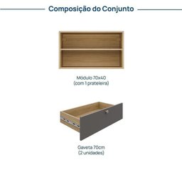 Módulo 70x40 2 Gavetas Frame CabeCasa MadeiraMadeira - 3