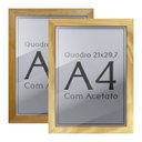 Ver imagem 3 de Kit 3 Unidades Moldura Madeira A4 21x30 Quadro e Certificado