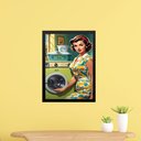 Ver imagem 2 de Quadro Decorativo Lavanderia Retrô Pin Up 33x24cm:moldura Preta