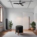 Ver imagem 1 de Puff Estofado Decorativo para Sala Redondo Thor Veludo:preto