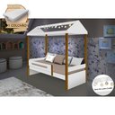 Ver imagem 1 de Cama Montessoriana Infantil Sara Solteiro com Led e Colchão Divaloto - Branco/amêndoa