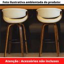 Ver imagem 2 de Banqueta Giratória Nicole Rivatti Madeira Álamo Revestimento Linho Creme Base Madeira e Apoio de P