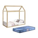 Ver imagem 1 de Mini Cama Montessoriana Zoe Branco/Natural com Colchão D20 - Reller Móveis