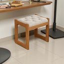 Ver imagem 5 de Pufe Banqueta Baixa Banco Estofado Mdf Luanda Quarto Luxo Fenix:nature