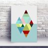 Placa MDF desenho triângulos coloridos - 1