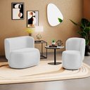 Ver imagem 7 de Kit 02 Poltronas e 01 Namoradeira Orgânica Molly Couríssimo Branco - Desk Design Cor Branco