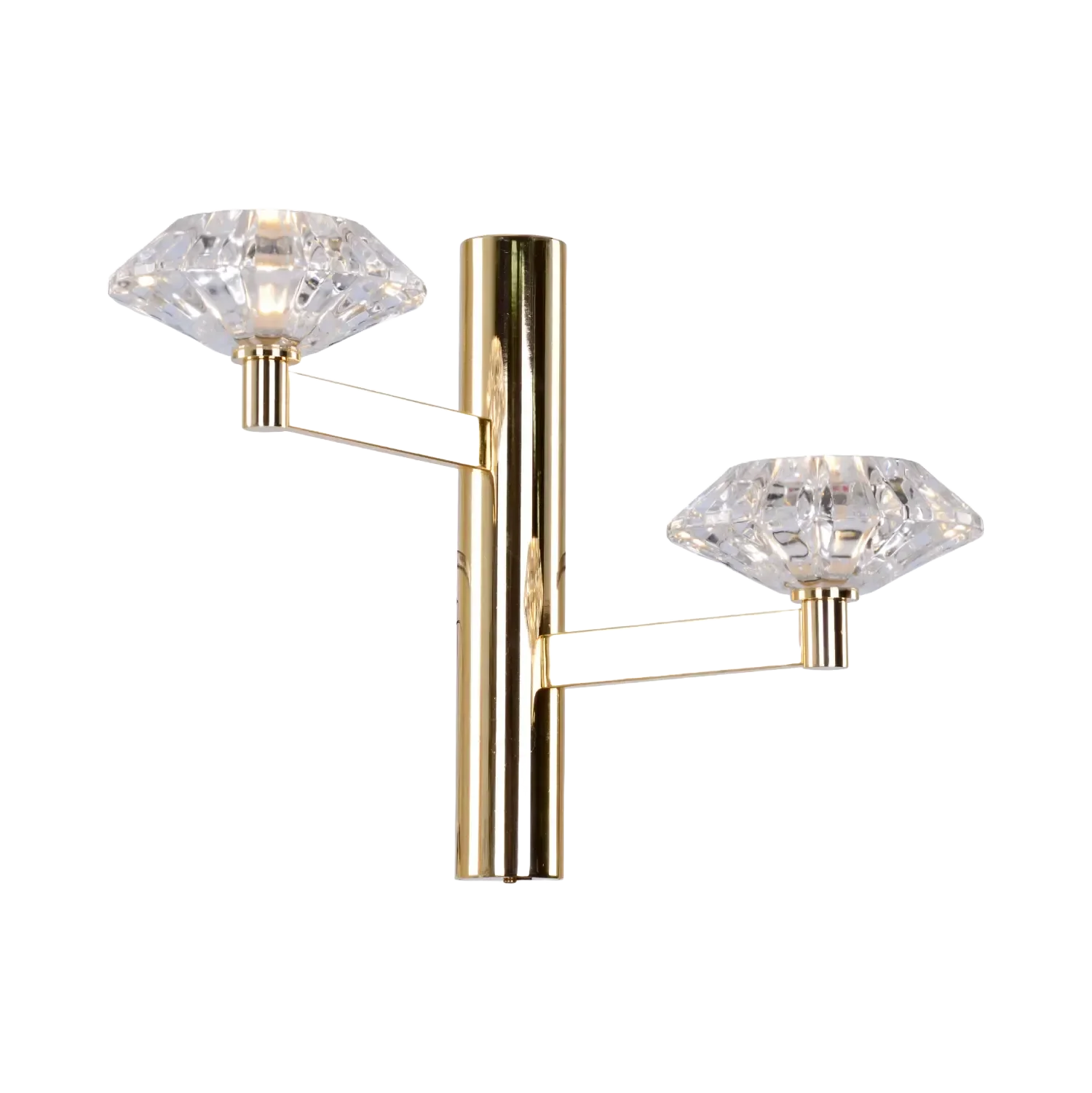 Arandela Cannes Ø32x19x30cm Metal Dourado com Cristal Transparente 2 Lâmpadas G9 Tupiara