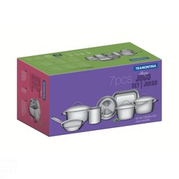 Jogo de Panelas Tramontina Allegra em Aço Inox com Fundo Triplo 7 Peças Tramontina - 2