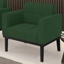 Ver imagem 2 de Poltrona Decorativa Base Madeira Preto Ana Veludo Verde - Ibiza