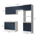 Ver imagem 3 de Armário de Cozinha Completa Torre Quente 100% Mdf 270cm Branco/azul Profundo Celeste Kappesberg