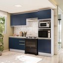 Ver imagem 1 de Armário de Cozinha Completa Torre Quente 100% Mdf 270cm Branco/azul Profundo Celeste Kappesberg