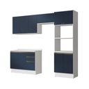 Ver imagem 2 de Armário de Cozinha Completa Torre Quente 100% Mdf 270cm Branco/azul Profundo Celeste Kappesberg