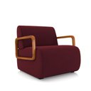 Ver imagem 6 de Kit 2 Poltronas Decorativa Sala de Estar Odessa Braços em Madeira Veludo Bordô G33 - Gran Belo