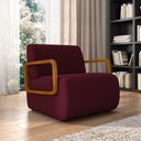 Ver imagem 2 de Kit 2 Poltronas Decorativa Sala de Estar Odessa Braços em Madeira Veludo Bordô G33 - Gran Belo