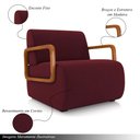 Ver imagem 3 de Kit 2 Poltronas Decorativa Sala de Estar Odessa Braços em Madeira Veludo Bordô G33 - Gran Belo