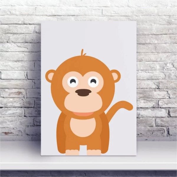 Quadro infantil Desenho Macaco - Comprar em Conspecto