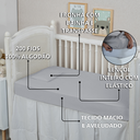 Ver imagem 4 de Forro de Bebê Lençol Berço com Elástico 01 Peça 100% Algodão 200 Fios Toque Macio:cinza