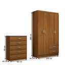 Ver imagem 4 de Guarda-roupa Solteiro Lucy 4 Portas 2 Gavetas com Cômoda 5 Gavetas Cinamomo - Panorama Móveis