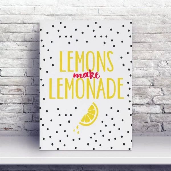 Placa MDF Limões Fazem Limonada | MadeiraMadeira