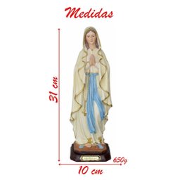 Santa Imagem Nossa Senhora de Lurdes Resina 31cm - 2