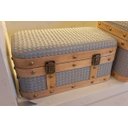 Ver imagem 1 de Baú Decorativo em Mdf e Couro Sintético Cinza 40cm 16702-pl