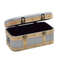 Ver imagem 2 de Baú Decorativo em Mdf e Couro Sintético Cinza 40cm 16702-pl