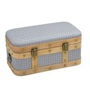 Ver imagem 3 de Baú Decorativo em Mdf e Couro Sintético Cinza 40cm 16702-pl