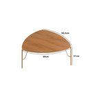 Ver imagem 2 de Mesa de Centro Bend Triangular MDF Metal 89cm Louro com Dourado