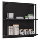 Ver imagem 1 de Prateleira Industrial Cozinha Dupla com Painel Flora M24 Preto - Mpozenato