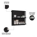 Ver imagem 3 de Prateleira Industrial Cozinha Dupla com Painel Flora M24 Preto - Mpozenato