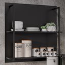 Ver imagem 2 de Prateleira Industrial Cozinha Dupla com Painel Flora M24 Preto - Mpozenato