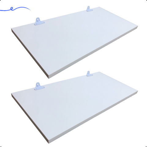 Kit 2 Prateleira Branca 50X30 + Suporte Flutuante Mdf  Organizadora Decoração Cozinha Banheiro Sala