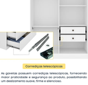 Ver imagem 5 de Guarda Roupa Amsterdam 4 Pts 2 Gavetas com Pés- Neve - Móveis Tcil