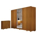 Ver imagem 1 de Guarda Roupa Casal Evo 6 Portas com Espelho Cinamomo com Cômoda São Paulo 6 Gavetas 2 Portas Cinamom