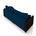 Ver imagem 7 de Sofá Montecarlo 3 Lugares 252cm Veludo/pu Azul/marrom