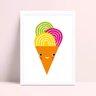 Quadro Decoração Infantil desenho sorvete colorido - 1