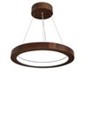 Ver imagem 1 de Lustre LED 22W Sirius Pendente Madeira Sala Jantar arco 40cm Madeluz Pendente Sirius LED Imbuia Bran