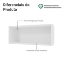 Ver imagem 4 de Armário Aéreo para Quarto 80 Cm Nicho Aberto Branco Neo Madesa