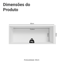 Armário Aéreo para Quarto 80 Cm Nicho Aberto Branco Neo Madesa - 3